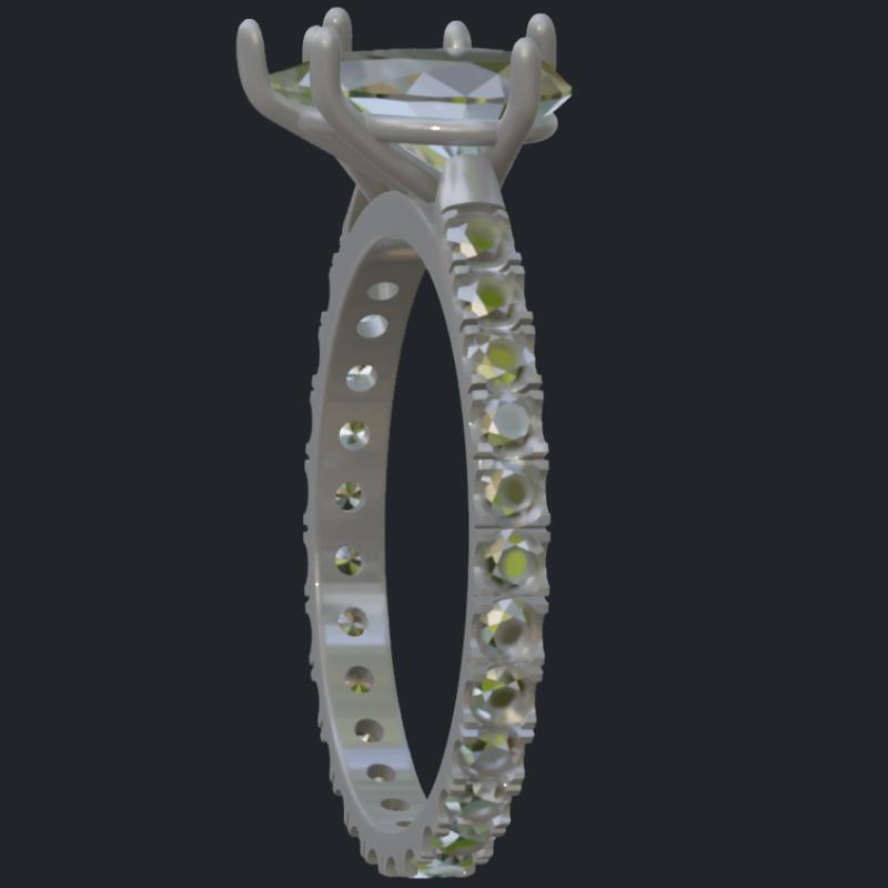 Toi et Moi Bypass Ring With Diamonds All Around Shank - Side