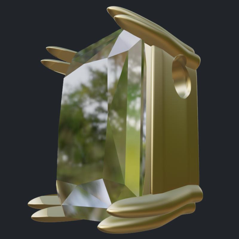 Radiant Cut Diamond Pendant With WCB Initials - Main