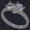 Toi et Moi Bypass Ring With Diamonds All Around Shank - Main