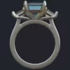 Tulip Aquamarine Ring With 2 Trapezoids - Profile