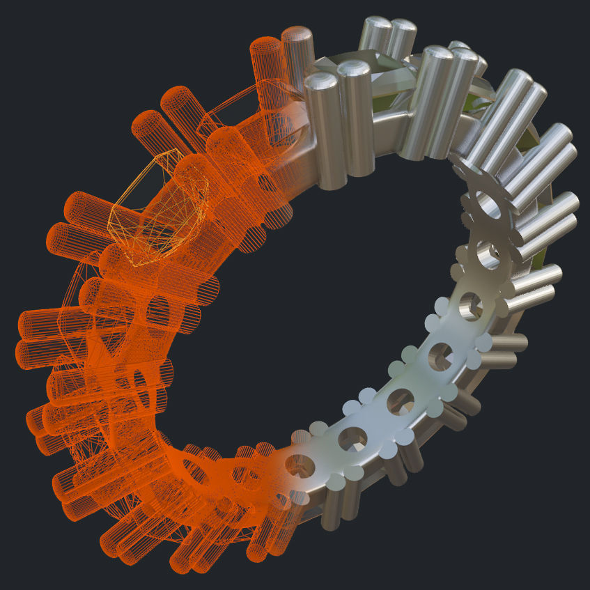 Radiant Cut Diamond Eternity Band - 3D