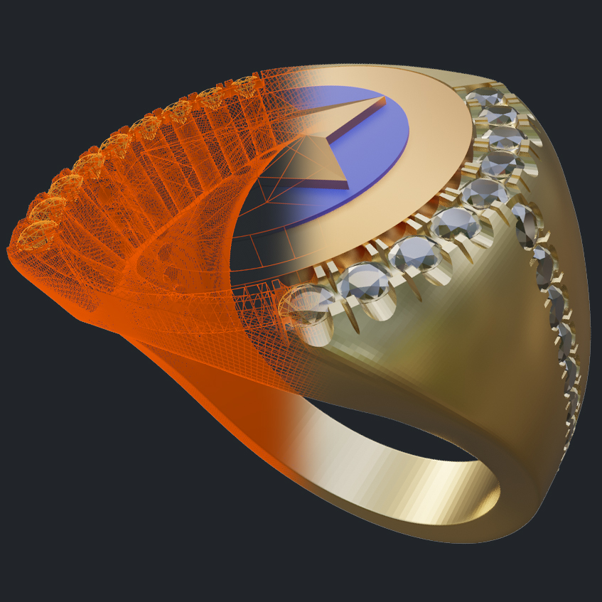 Star Medallion Ring - 3D