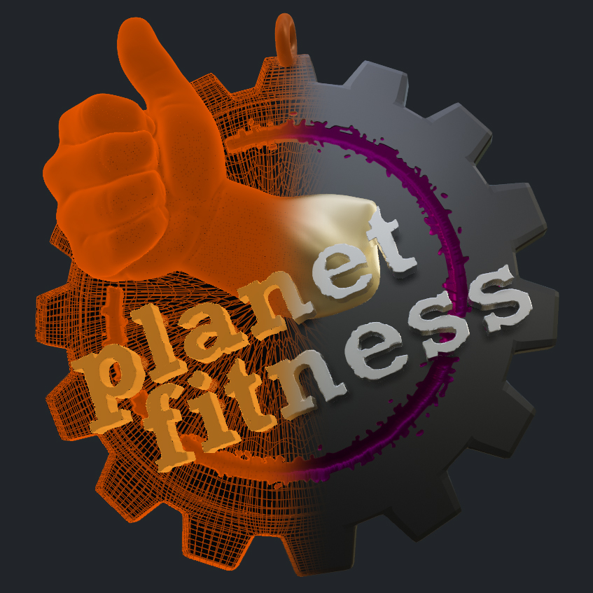 Planet Fitness Pendant - 3D