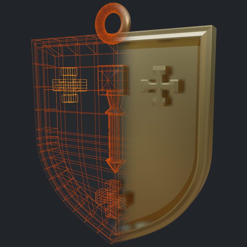 Small Polish Coat Of Arms Pendant - 3D