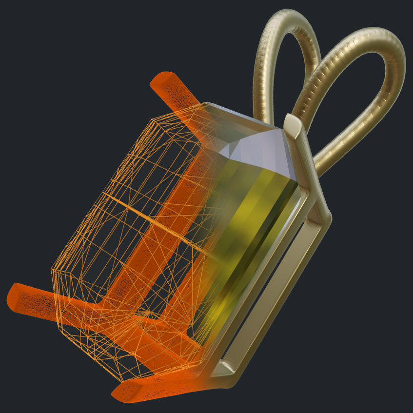 Citrine Pendant - 3D