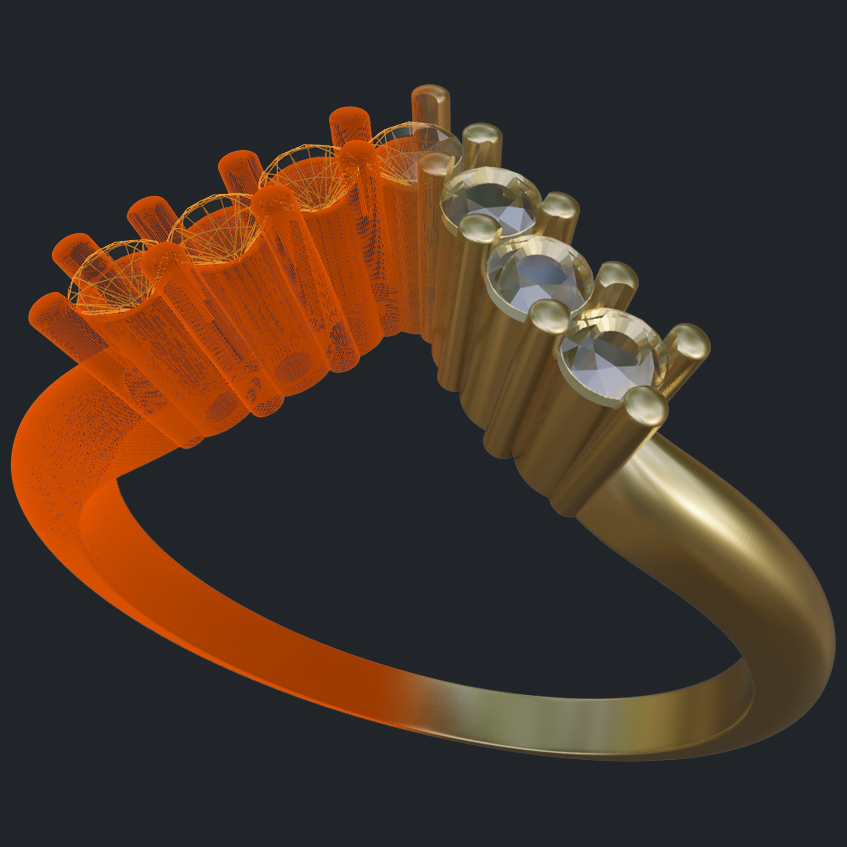Diamond Matching Band - 3D
