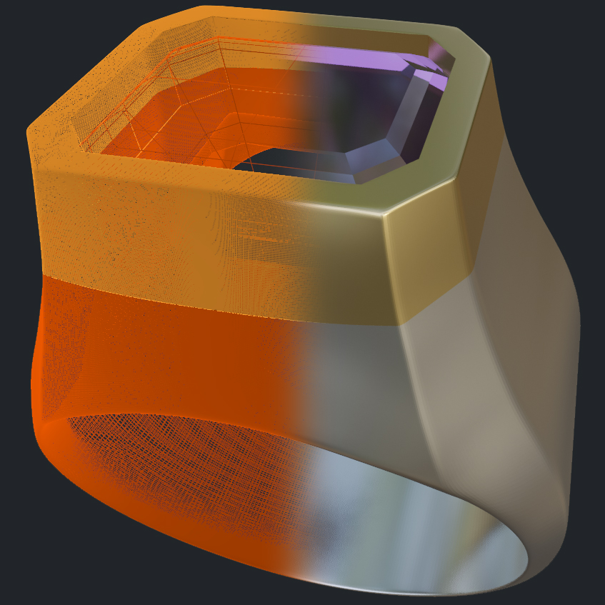 Silver & 14k Bezel Set Amethyst Ring - 3D