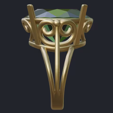 Green Amethyst Statement Ring Shoulder