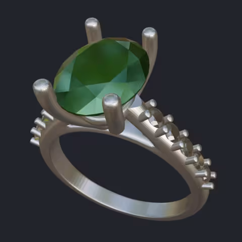 Emerald Ring With Diamond Accents Main