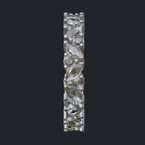 Marquise &amp; Round Diamonds Eternity Band Shoulder