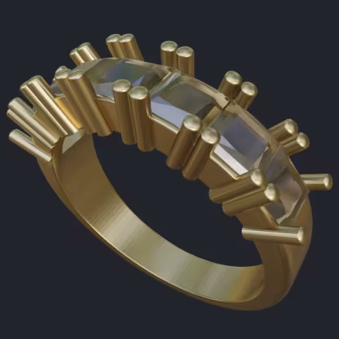 Princess Cut Diamond Half-Band - Main