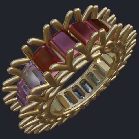 Multi-Gem Eternity Band - Main