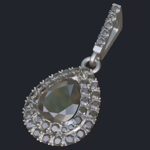 Pear Shape Diamond Halo Pendant - Main