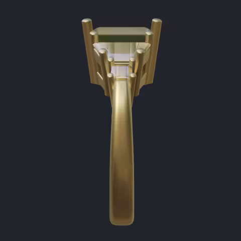 Princess Cut Diamonds and Tapered Baguettes Ring - Side