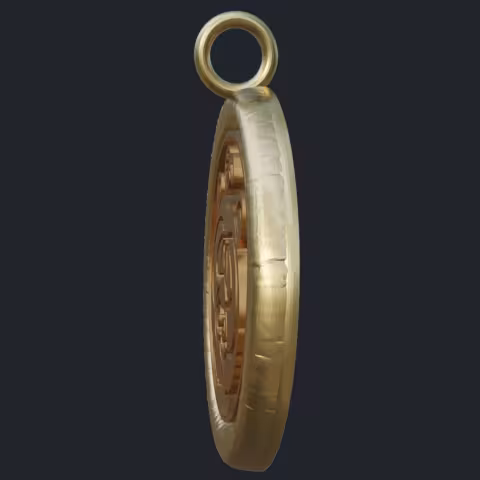 Seal Gold Pendant - Side