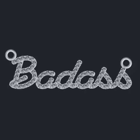 Badass Diamond Pendant In 14k White Gold - Front