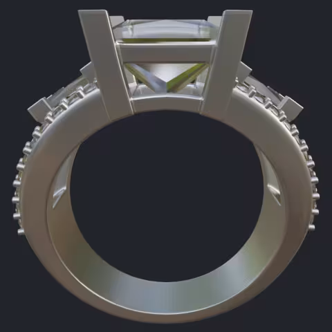 Oval Cut Diamond With Leave Shapes Solitaire - Profile