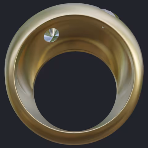 Dome Ring with Two Diamonds - Profile