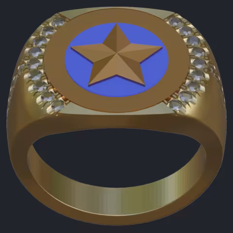 Star Medallion Ring - Top