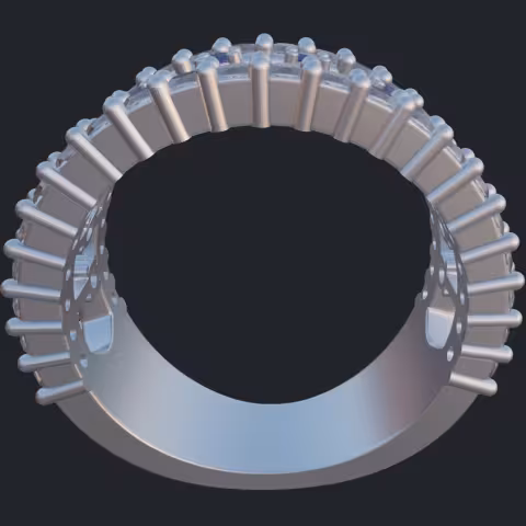 Sapphires &amp; Diamonds 3/4 Band - Profile