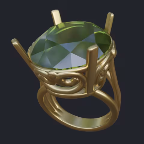 Green Amethyst Statement Ring Angle