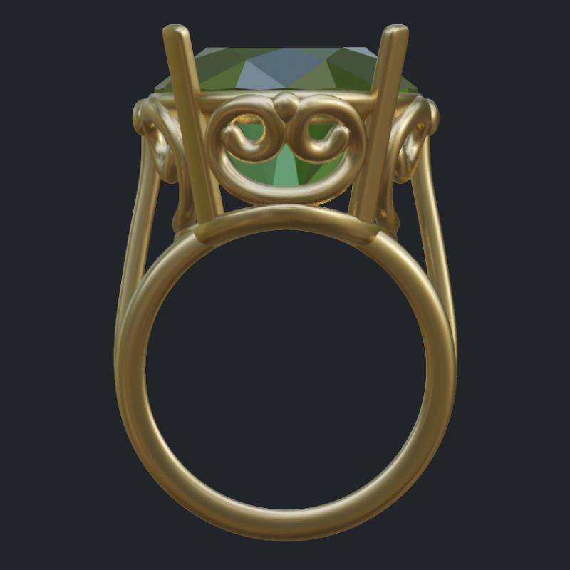 Green Amethyst Statement Ring Profile - Profile