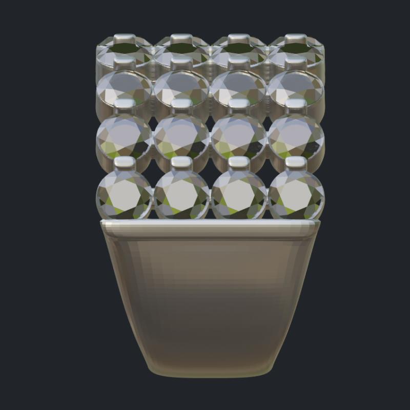 Wide Diamond Half-Band - Side