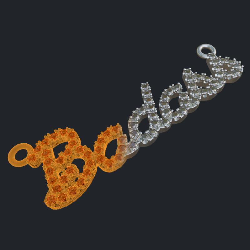 Badass Diamond Pendant In 14k White Gold - 3D