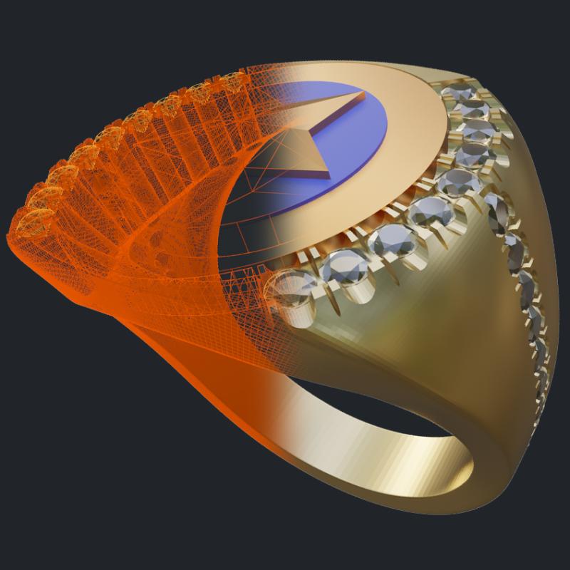 Star Medallion Ring - 3D