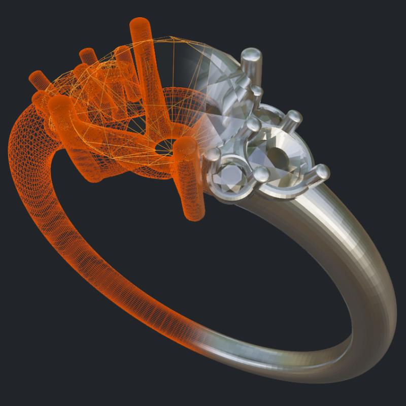 Seven Stones Engagement Ring - 3D