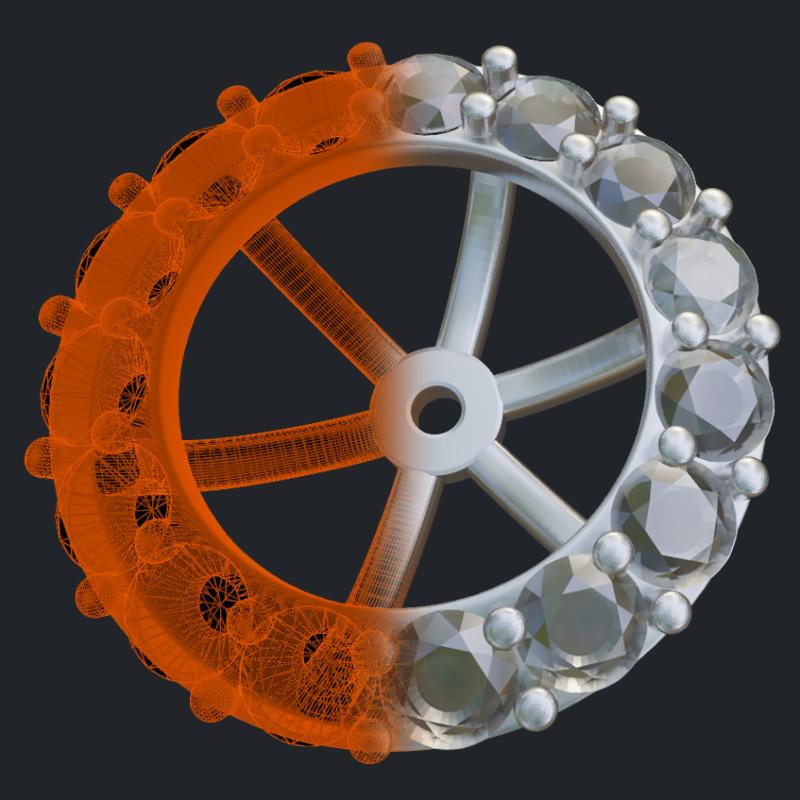 Stud Earring Jacket - 3D