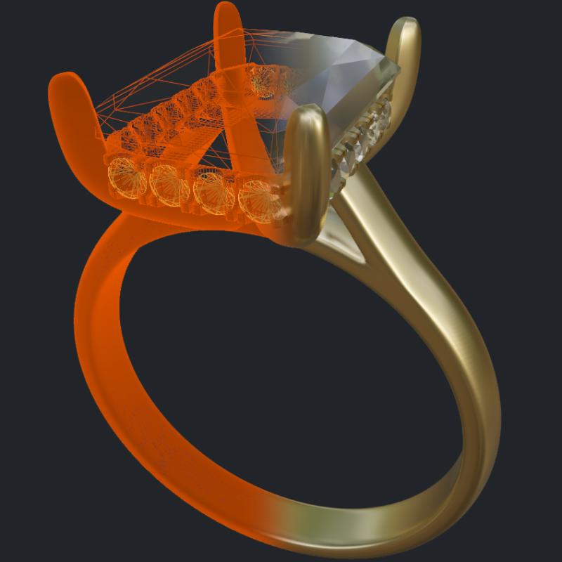 Engagement Ring Set - 3D