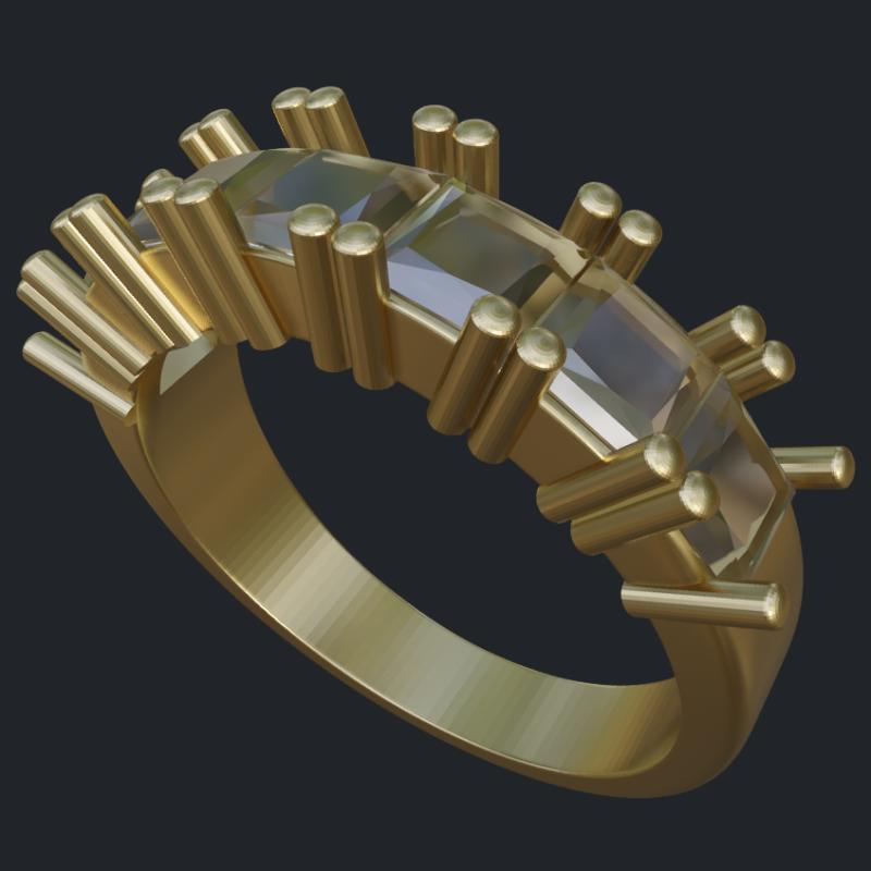 Princess Cut Diamond Half-Band - Main