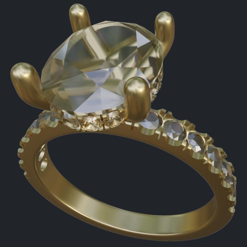 Oval &amp; Round Cut Diamonds Hidden Halo Ring - Main