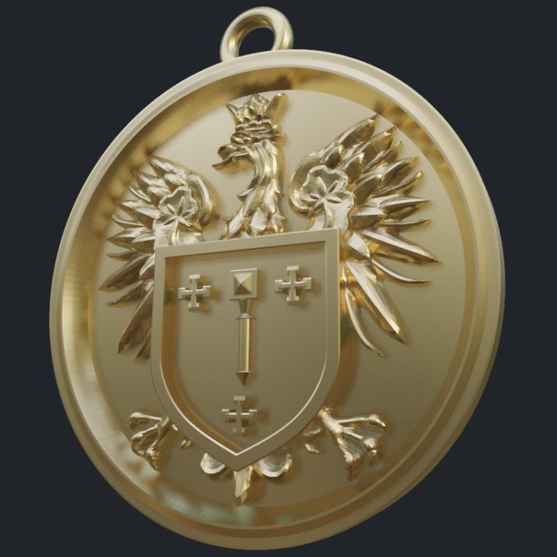 Small Polish Shield Pendant - Main