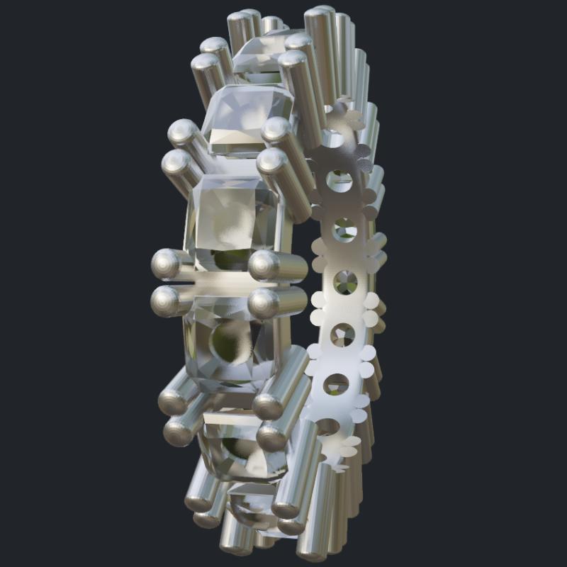 Radiant Cut Diamond Eternity Band - Side