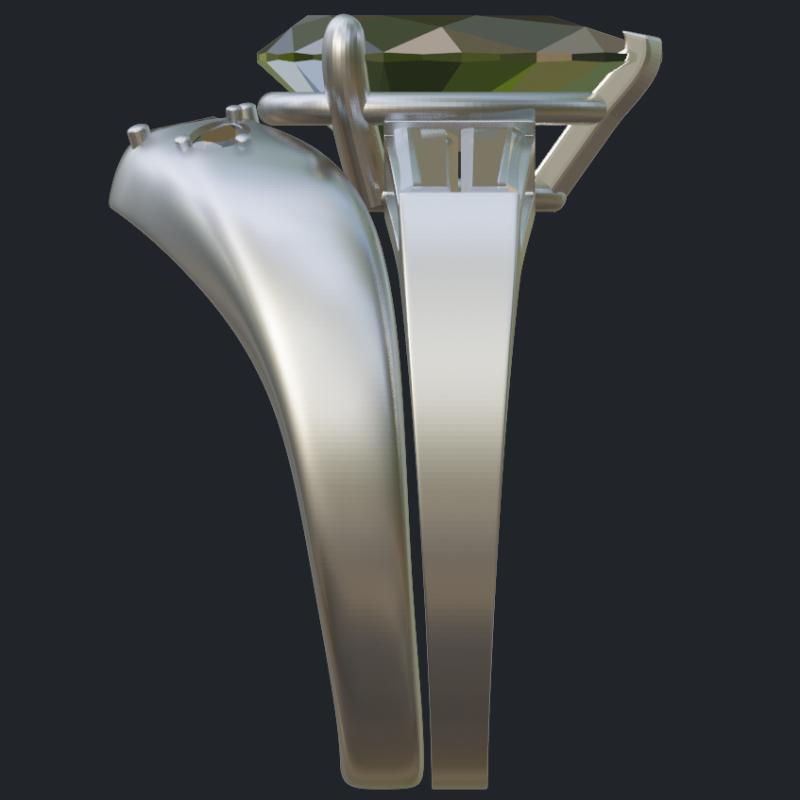 Round &amp; Pear Shape Diamond Matching Band - Side