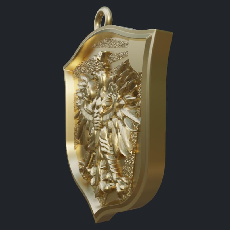 Polish Shield Pendant - Side