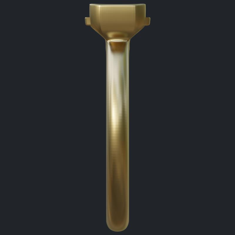 East-West Emerald Cut Diamond Mounting - Side