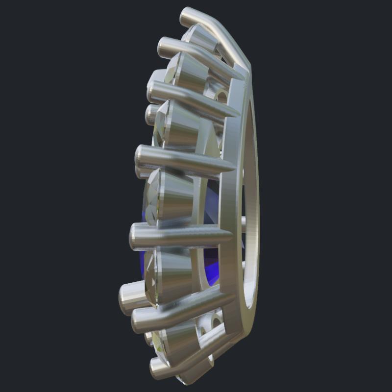 Pear Shape Topaz Pendant - Side