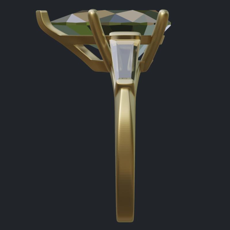 Thicker Pear Shape Ring - Side