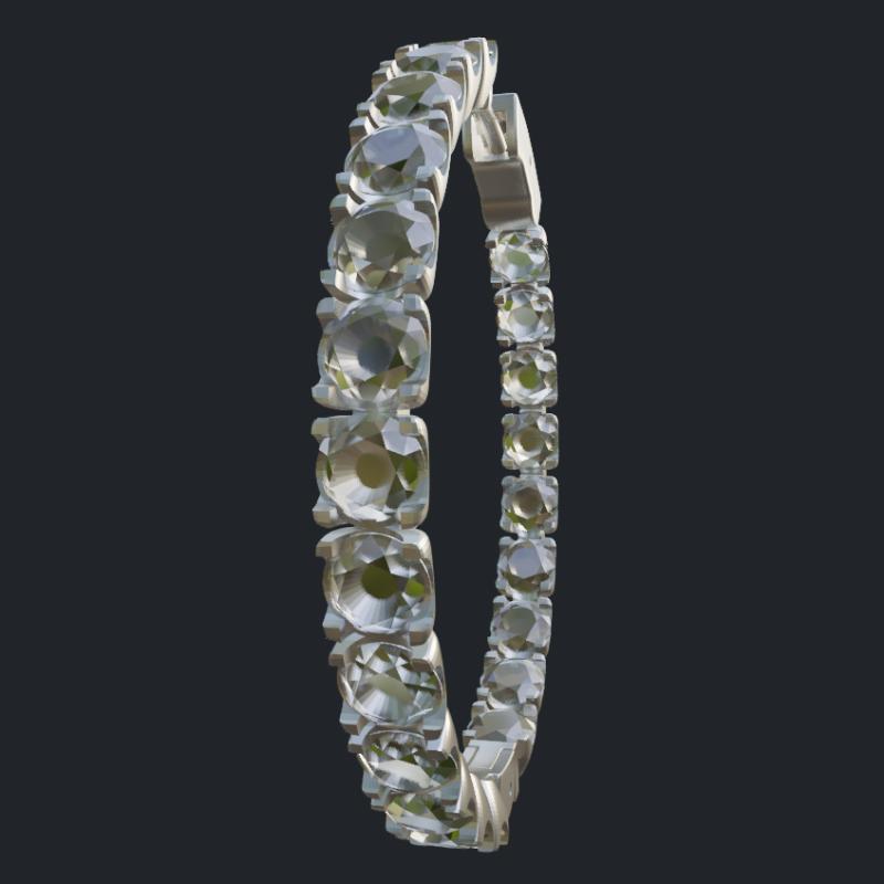 Round Hoop Earrings - Round Diamonds Size 4.0mm - Front