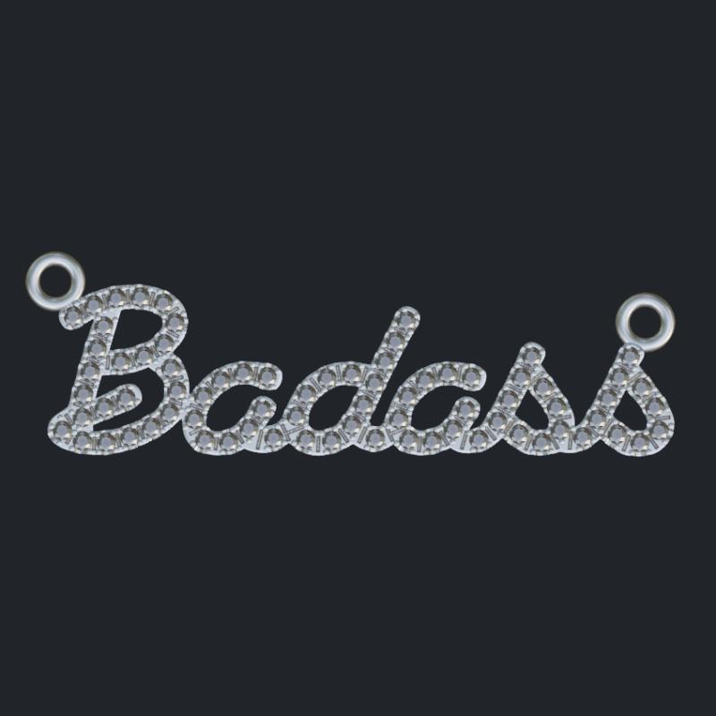 Badass Diamond Pendant In 14k White Gold - Front