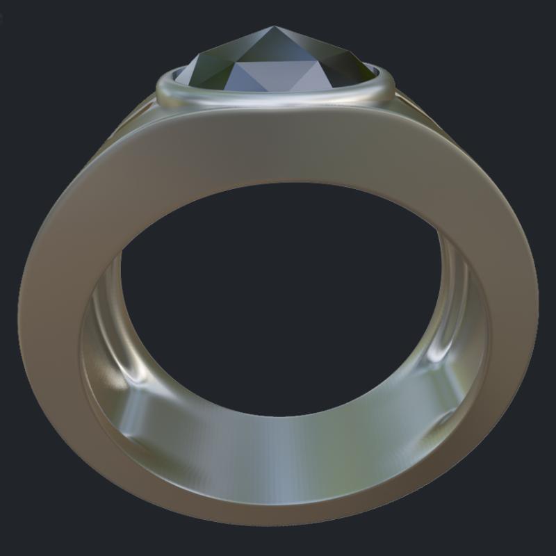 Rose Cut Black Diamond &amp; Rubies Ring - Profile