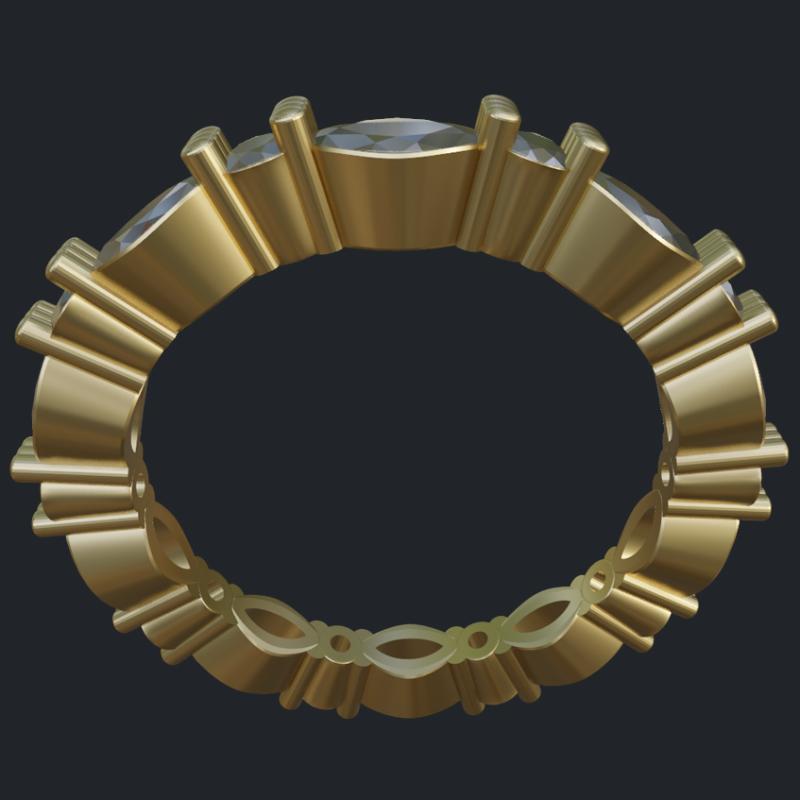 Round &amp; Marquise Diamond Eternity Band - Profile