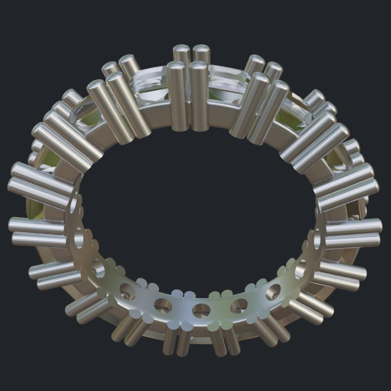 Radiant Cut Diamond Eternity Band - Profile