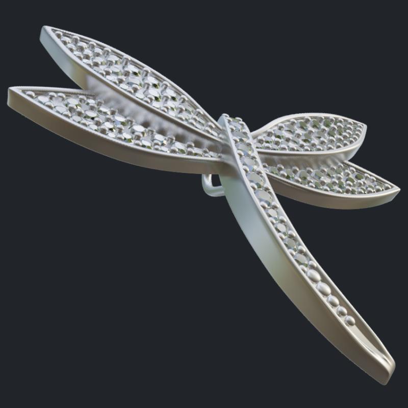 Dragonfly Diamond Pendant - Bottom