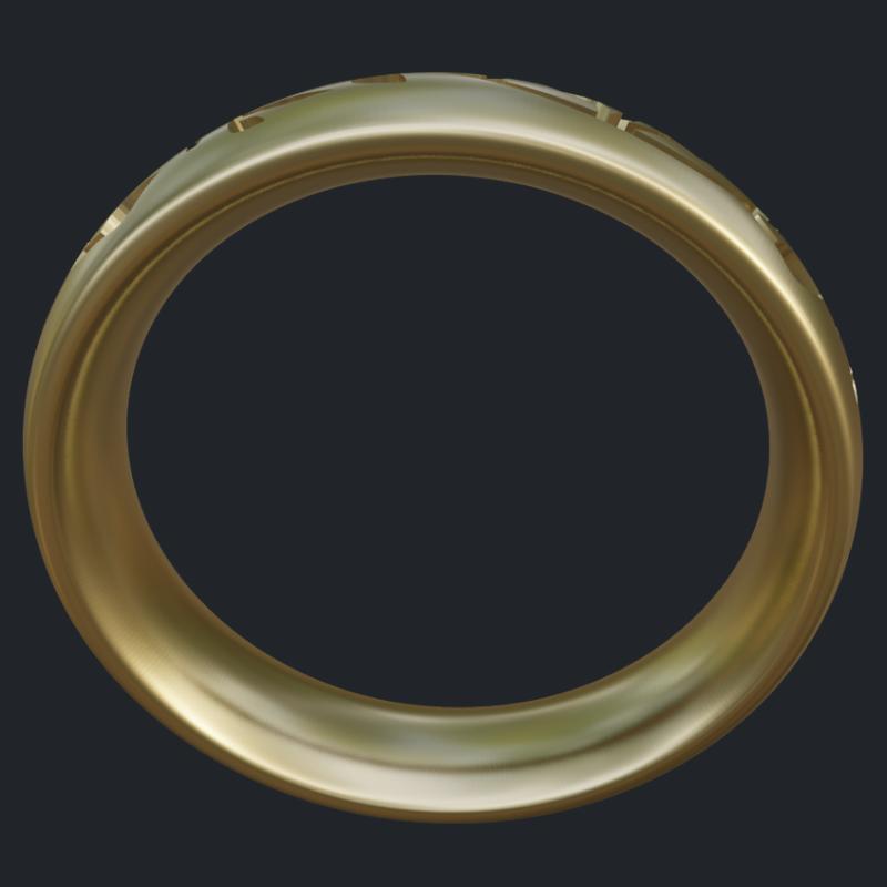 Floridian Signs Floral Etched Band - Profile