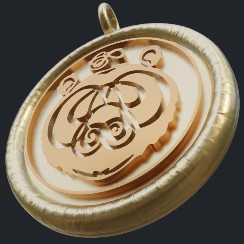Seal Gold Pendant - Bottom