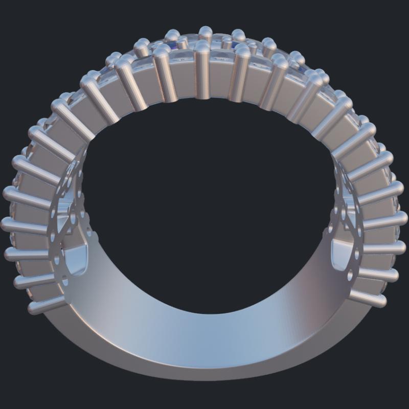 Sapphires &amp; Diamonds 3/4 Band - Profile